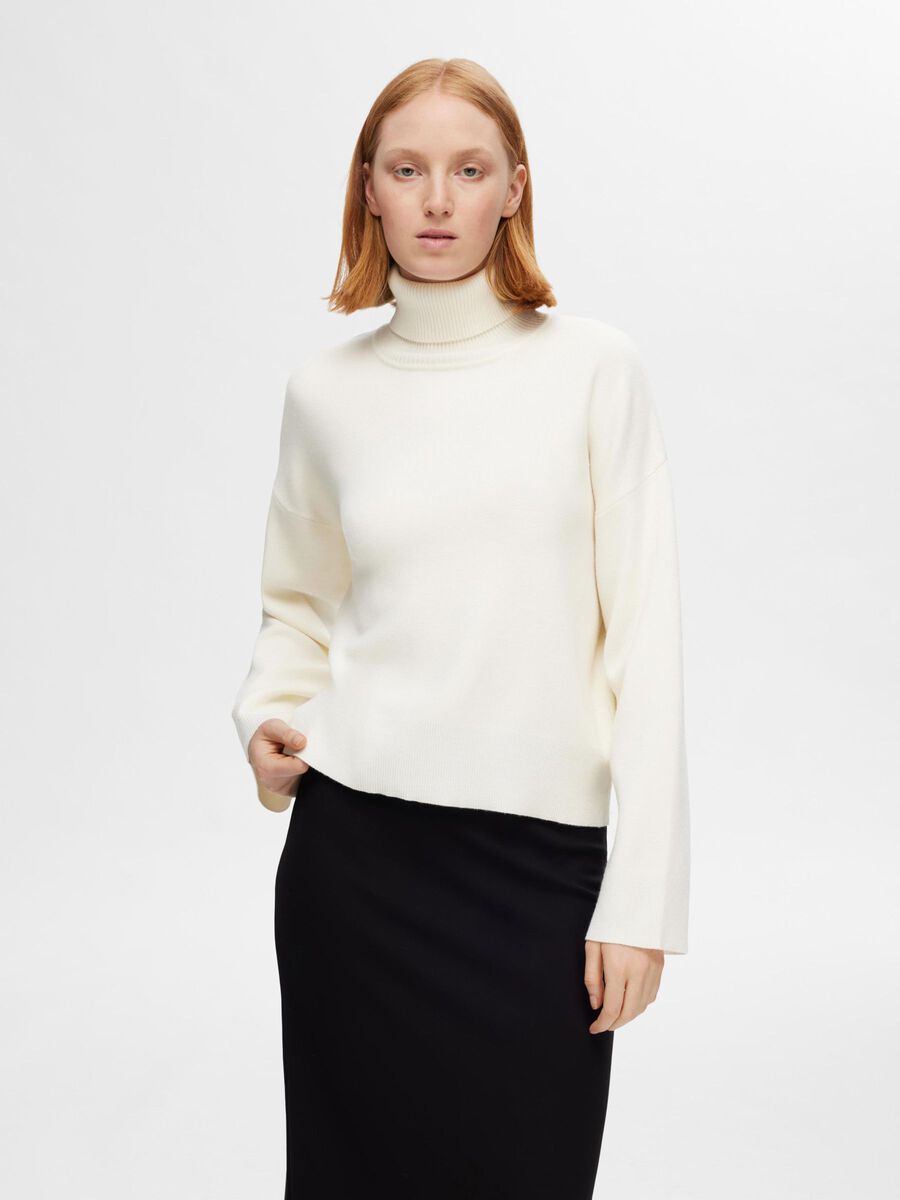 Selected VISCOSE MÉLANGÉE PULL EN MAILLE, Birch, highres - 16094353_Birch_003.jpg