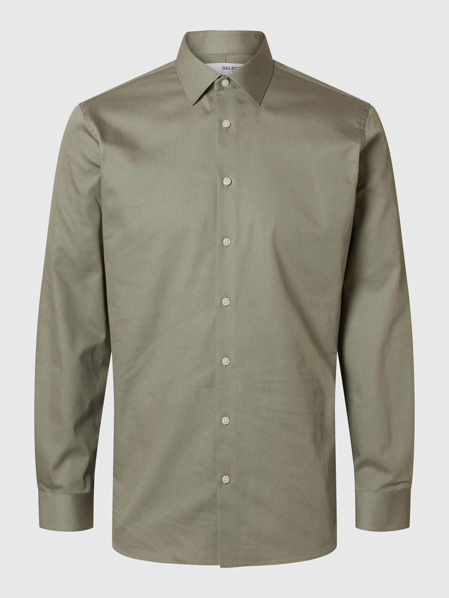 Selected SLIM FIT STRETCH SHIRT, Vetiver, highres - 16092939_Vetiver_001.jpg