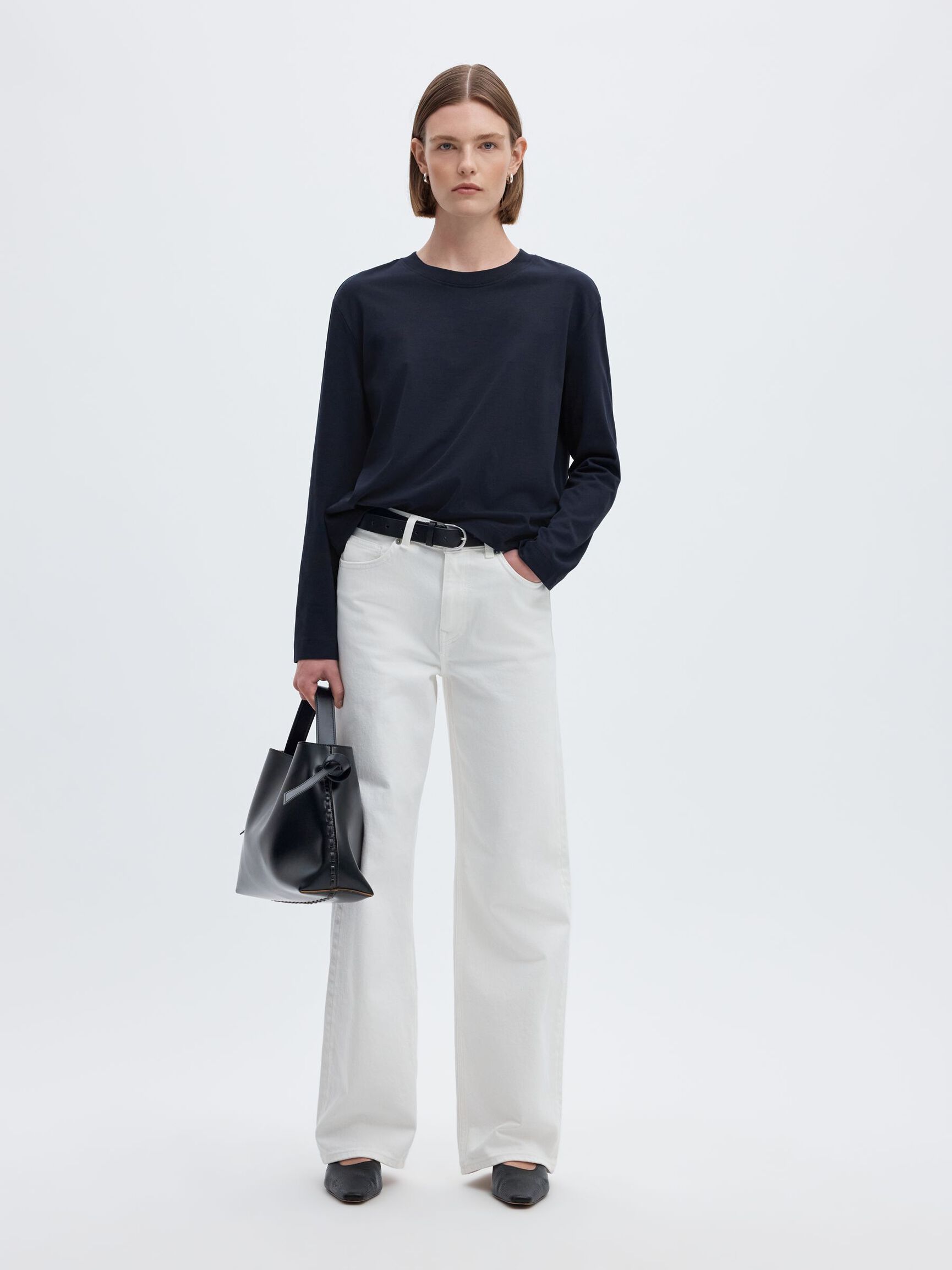 LONG-SLEEVED BOXY T-SHIRT, Dark Sapphire, highres