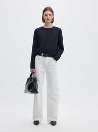 LONG-SLEEVED BOXY T-SHIRT, Dark Sapphire, highres