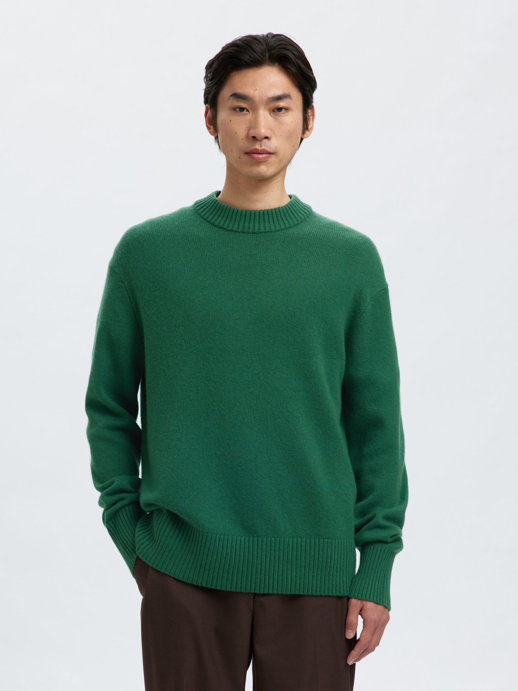 KASJMIERMIX GEBREIDE TRUI, Dark Green, highres