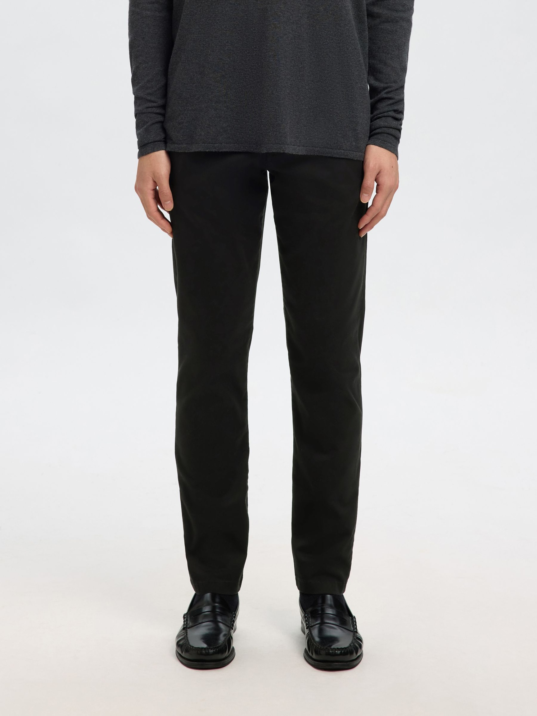 175 SLIM FIT FLEX CHINOS, Black, highres