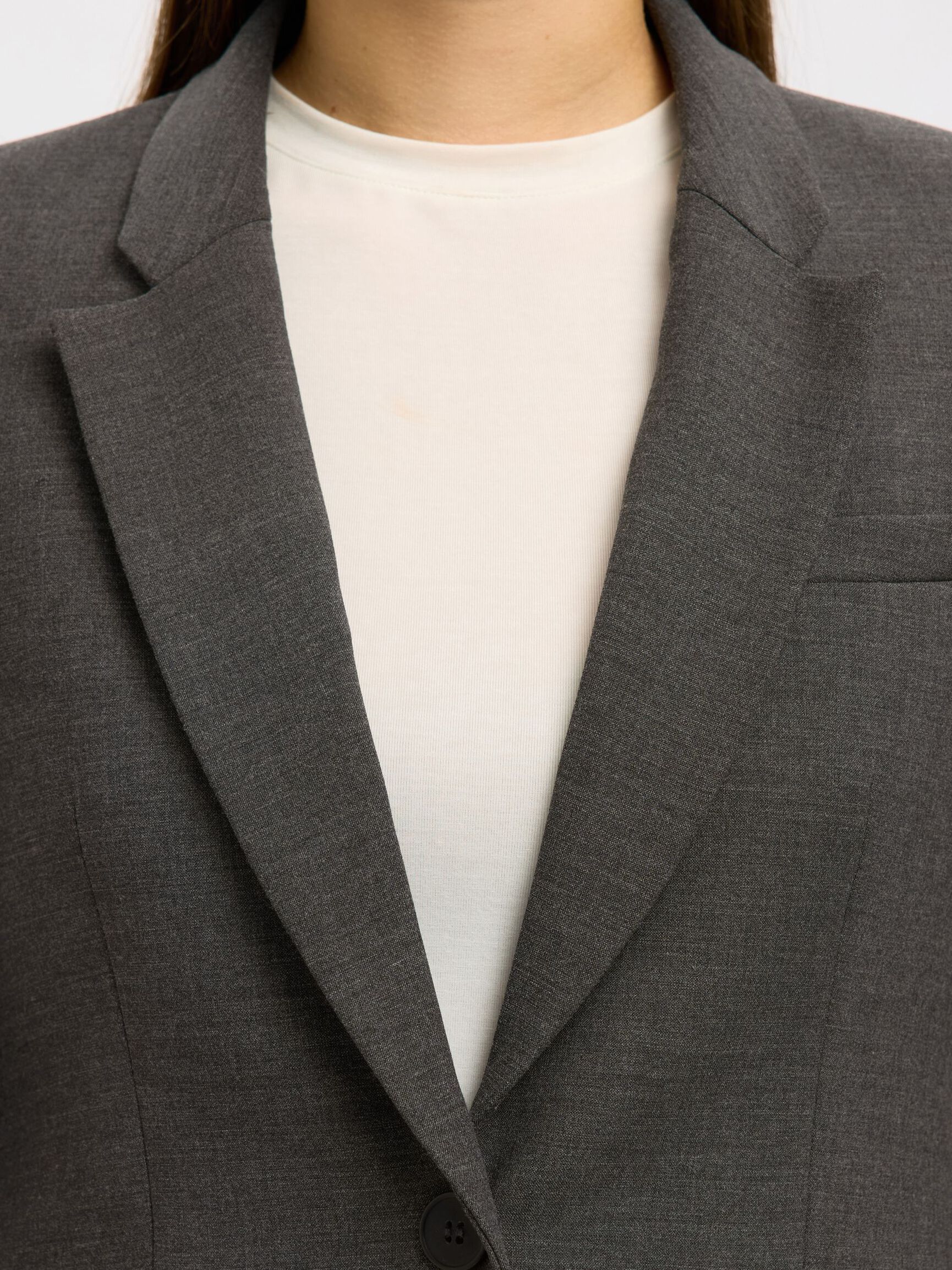 KLASSISCHER VISKOSEMIX BLAZER, Dark Grey Melange, highres