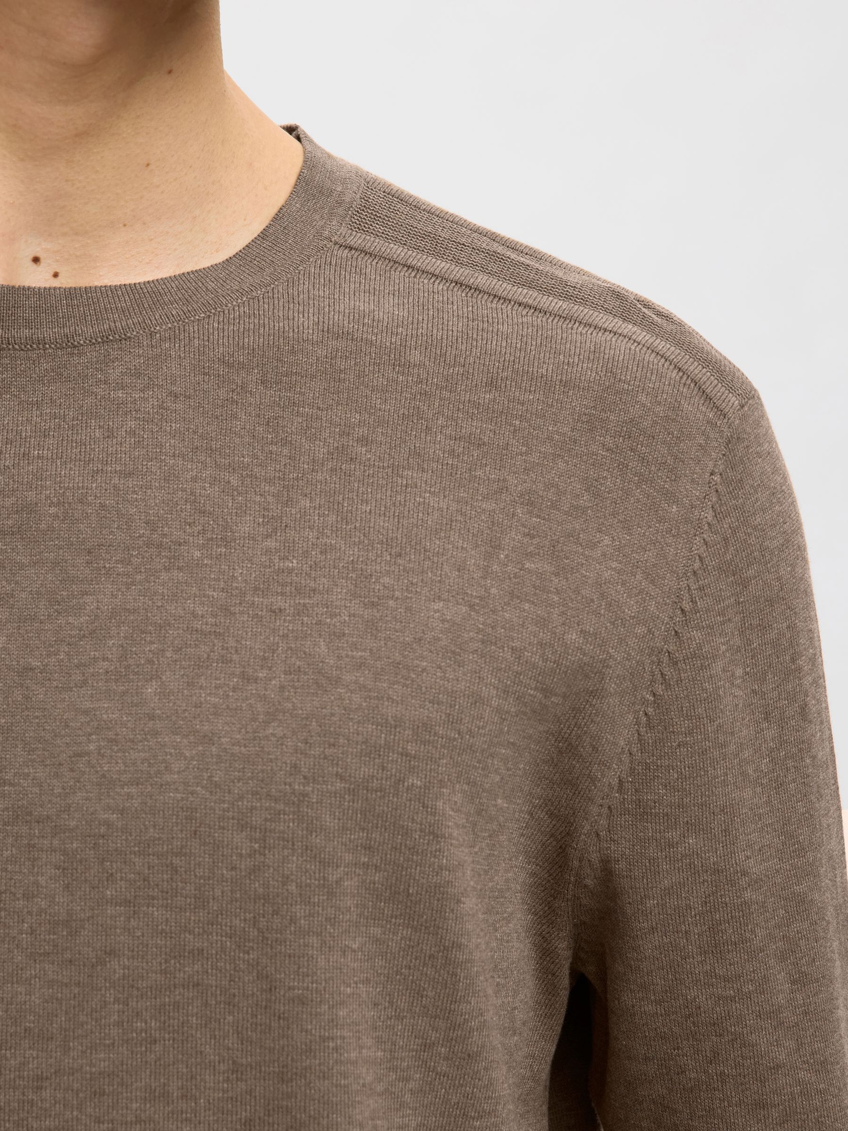 MANCHES LONGUES PULL RAS DU COU, Teak, highres