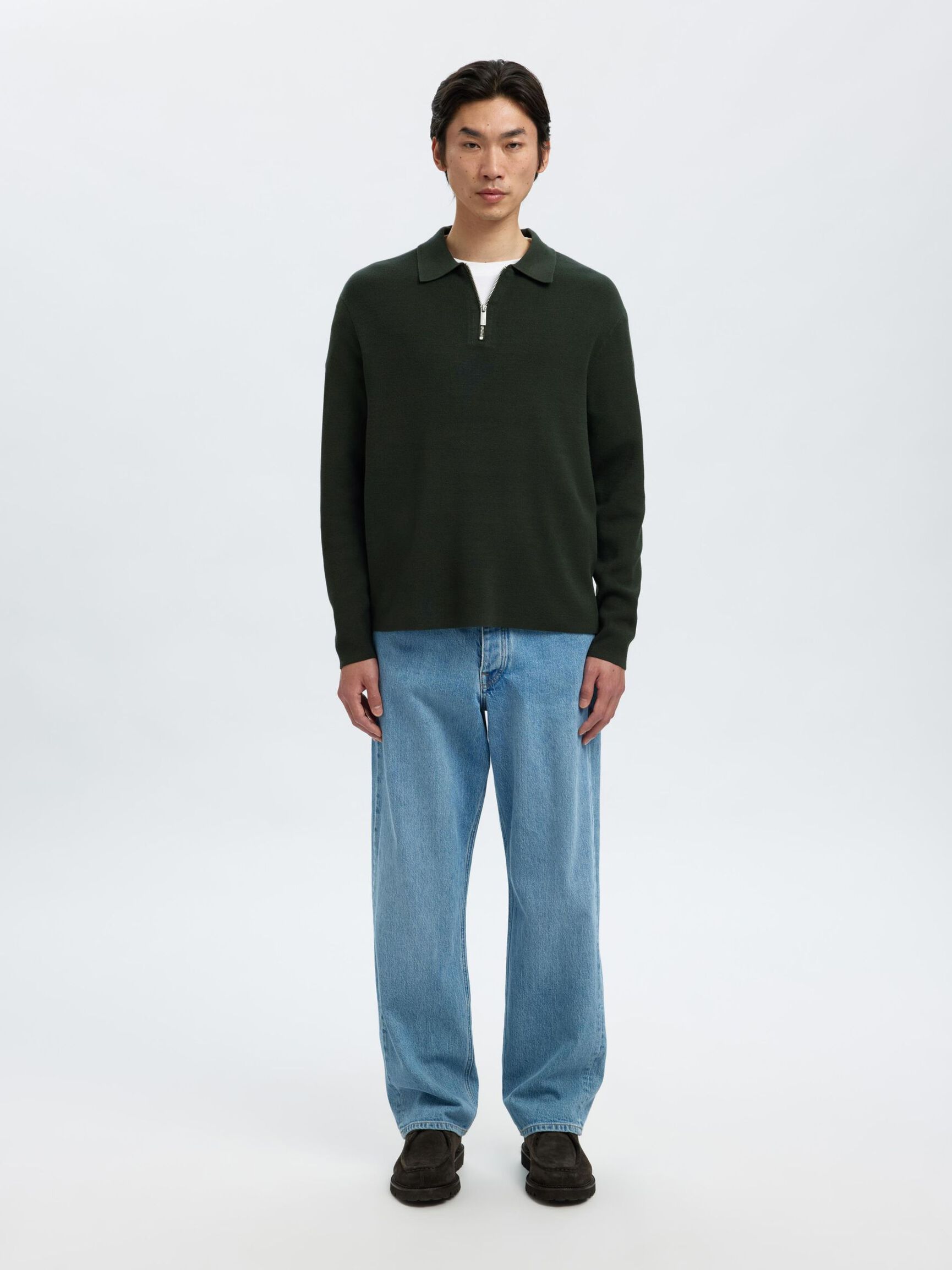 HALF-ZIP PULLOVER, Deep Forest, highres