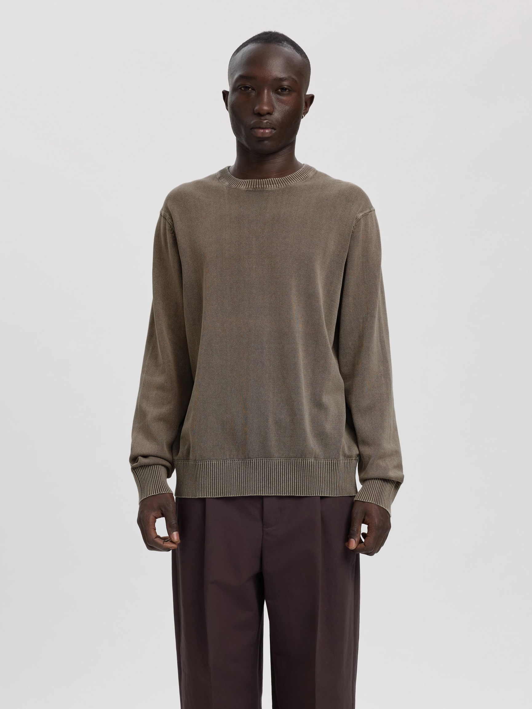 COTON PULL RAS DU COU, Dark Grey, highres