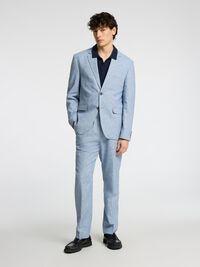 MEZCLA DE LINO PANTALONES DE TRAJE, Light Blue, highres