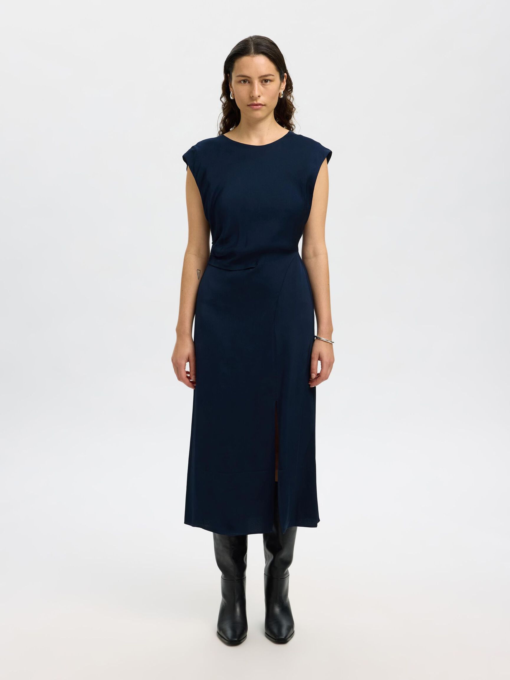 VISCOSE MAXI-JURK, Dark Sapphire, highres