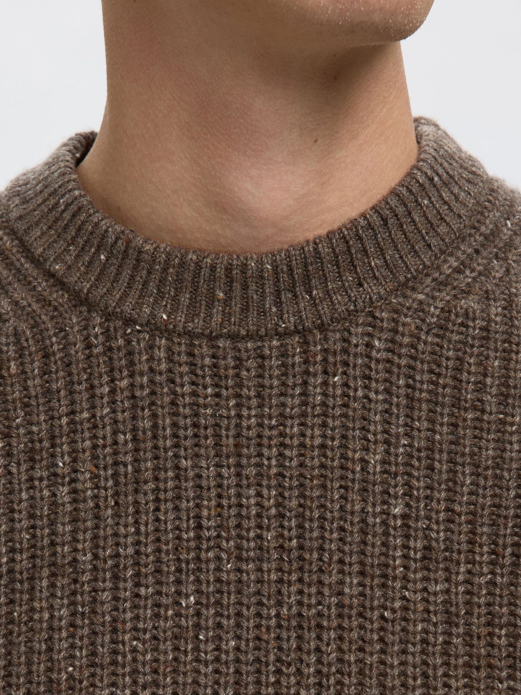 WOOL BLEND KNITTED VEST, Coffee Bean, highres