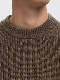 WOOL BLEND KNITTED VEST, Coffee Bean, highres