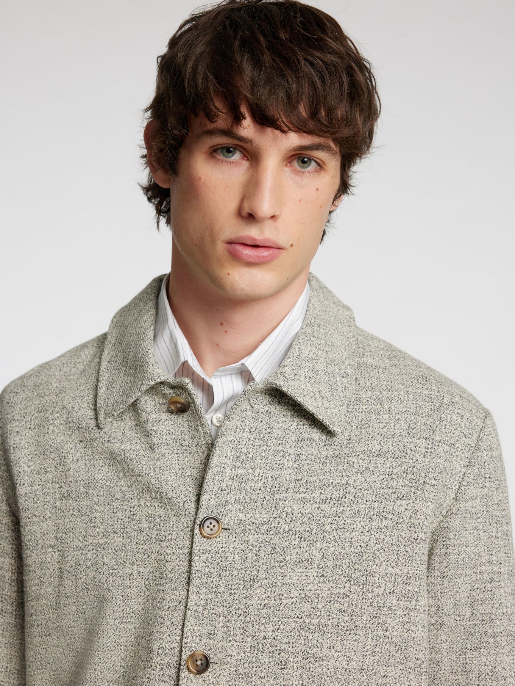 LANGÆRMET OVERSHIRT, Oatmeal, highres