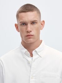 OXFORD LONG SLEEVED SHIRT, White, highres