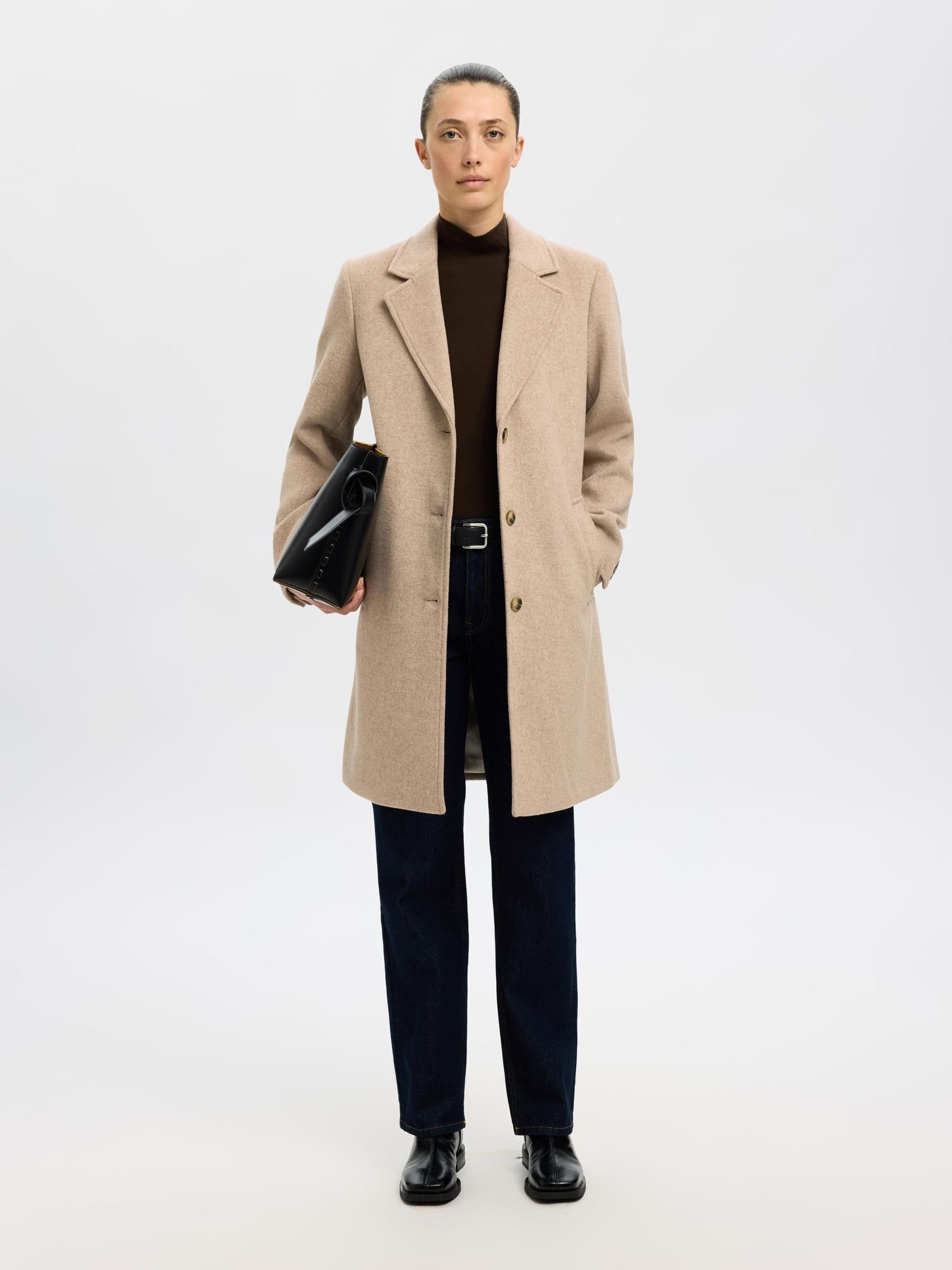 WOOL BLEND COAT | Grey | Selected