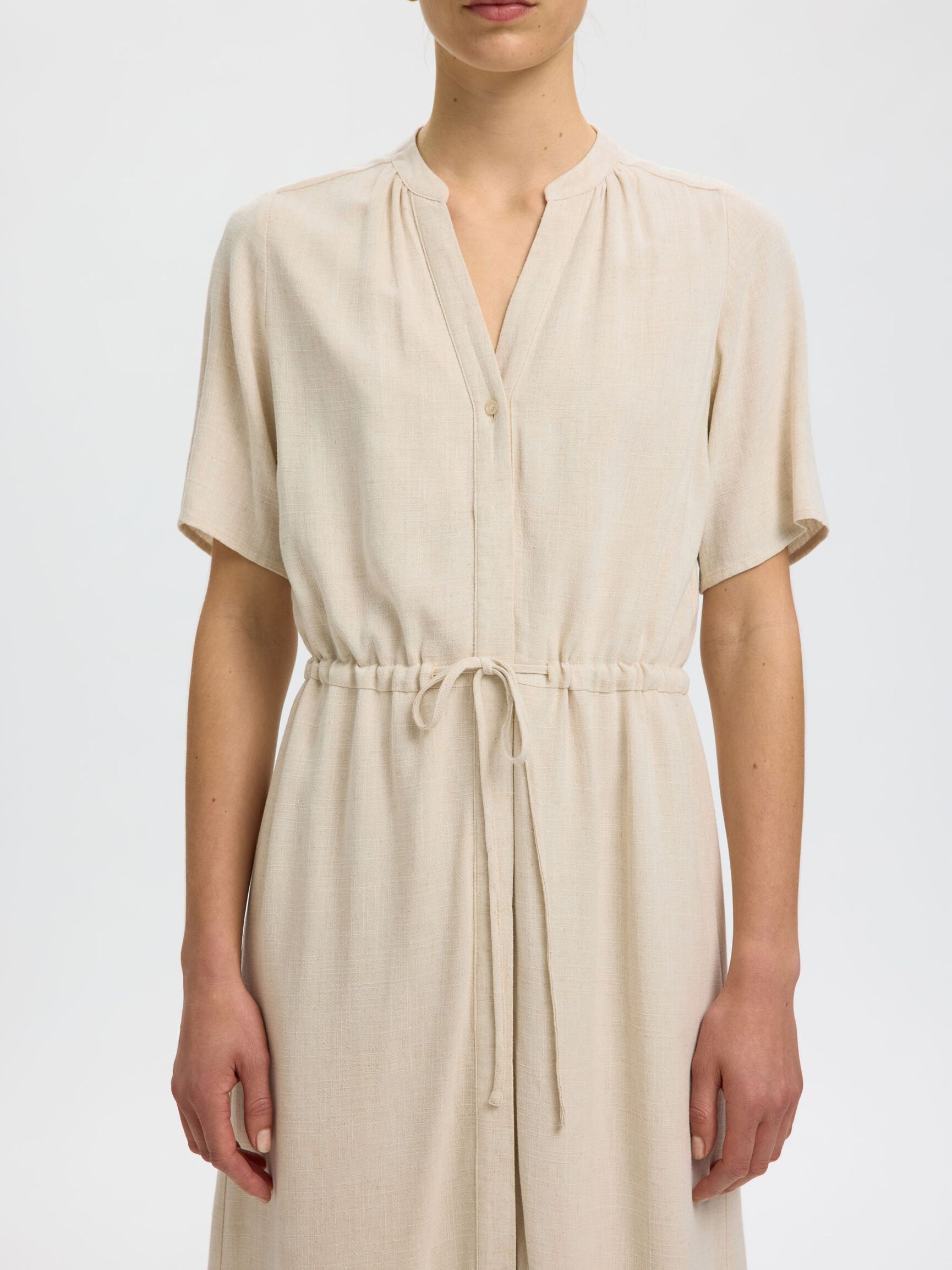 KURZARM BLUSENKLEID, Sandshell, highres