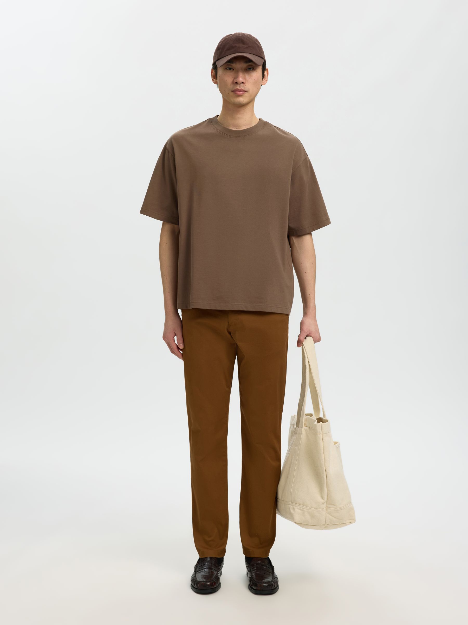 100% COTTON CREWNECK T-SHIRT, Chocolate Chip, highres