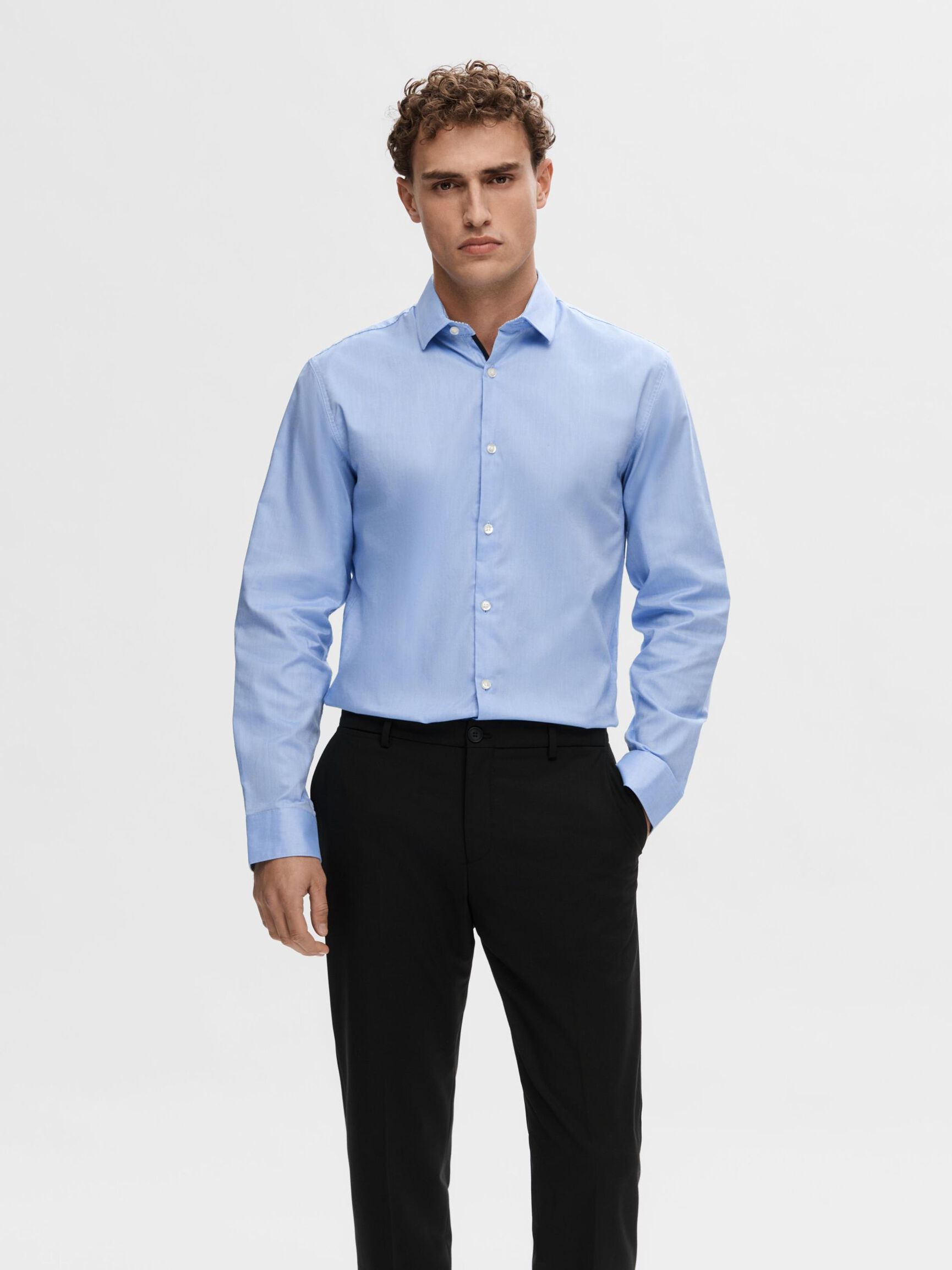 SLIM FIT OVERHEMD, Light Blue, highres