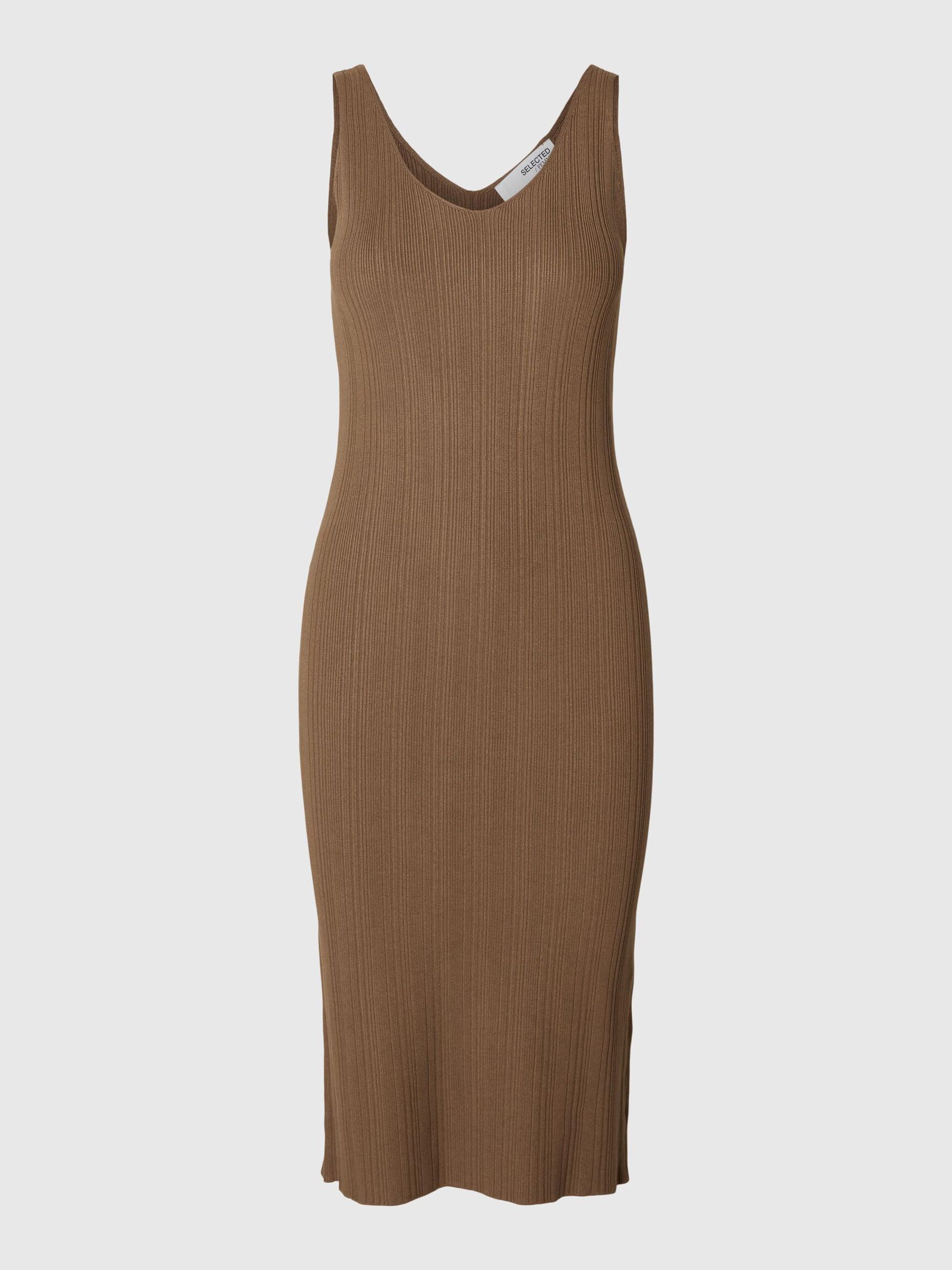 STRIKKET MIDIKJOLE, Coca Mocha, highres