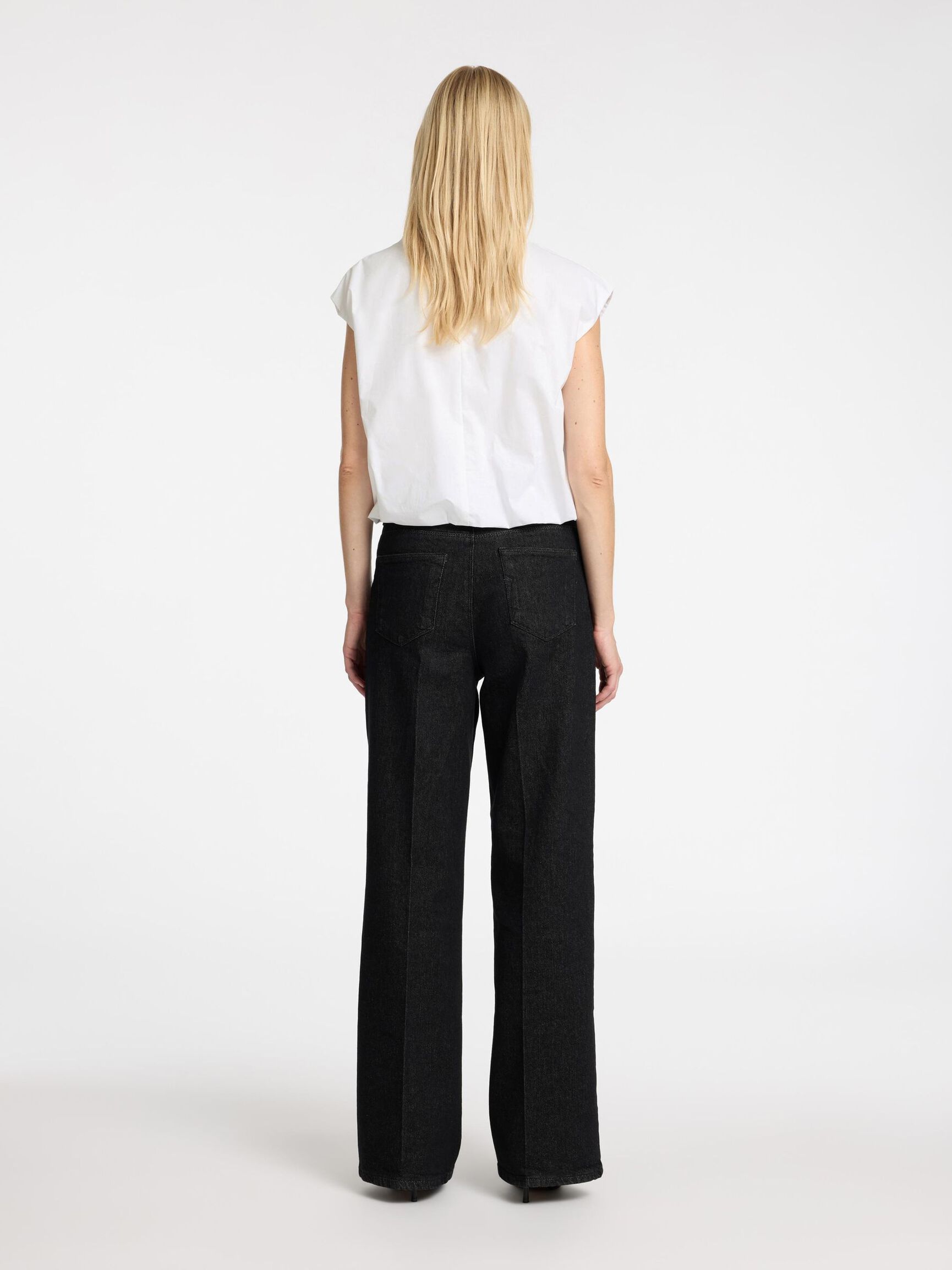 HØY HALS CROP-TOPP, Bright White, highres