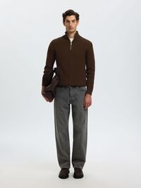 HALF-ZIP JUMPER, Demitasse, highres