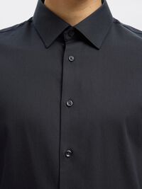 SLIM FIT HEMD, Black, highres