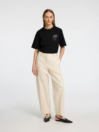 EMBROIDERED CREWNECK T-SHIRT, Black, highres