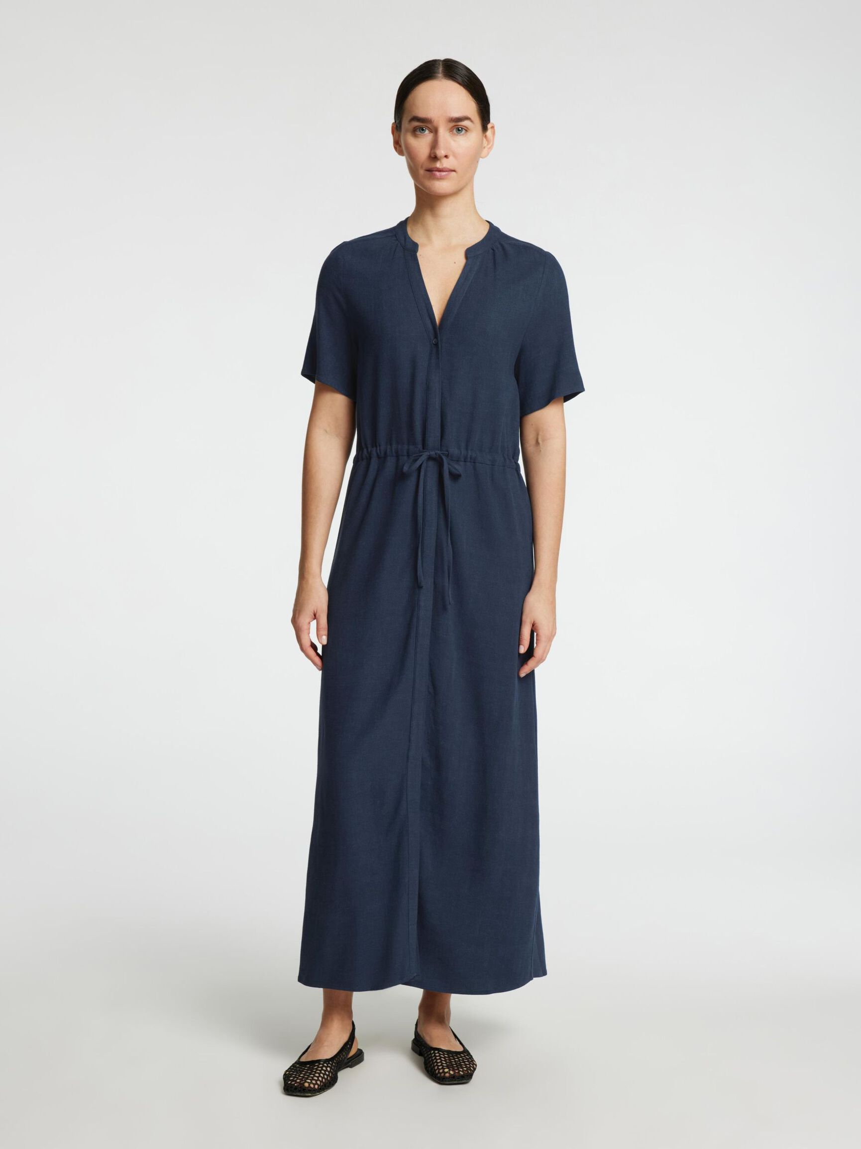 KORTE MOUWEN BLOUSEJURK, Dark Sapphire, highres