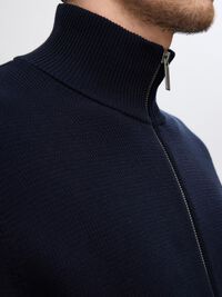 HØY HALS MED GLIDELÅS STRIKKET CARDIGAN, Sky Captain, highres