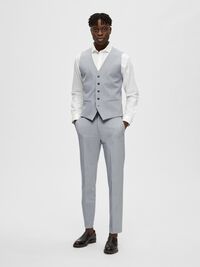 COUPE SLIM EN VISCOSE MÉLANGÉE GILET, Light Grey Melange, highres
