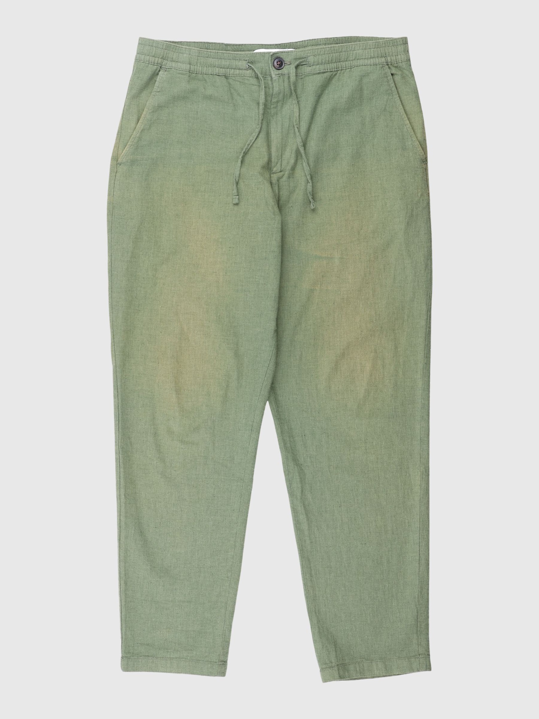 LINEN BLEND TROUSERS, Olivine, highres