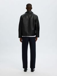 RITS LEREN JAS, Black, highres