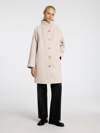 WOOL BLEND COAT, Sandshell, highres