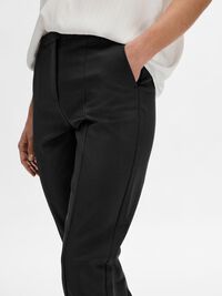 CROPPED SLIM-FIT TROUSERS, Black, highres