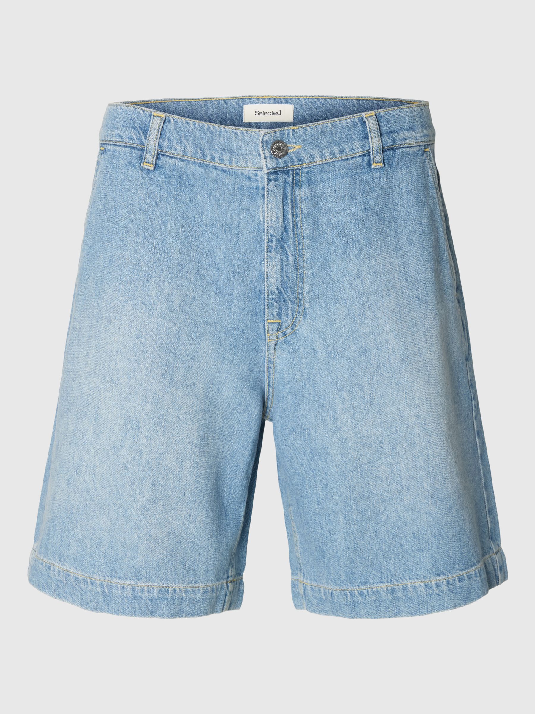 LOOSE FIT DENIM SHORTS, Light Blue Denim, highres