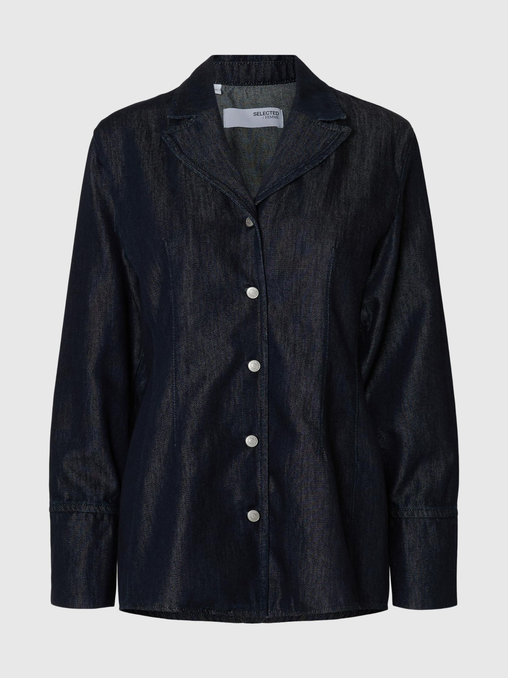 SKRÆDDERSYEDE DENIMSKJORTE, Dark Blue Denim, highres
