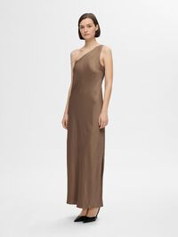 ONE-SHOULDER MAXIKJOLE, Coca Mocha, highres