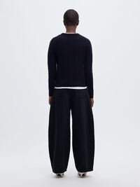 KASJMIR STRIKKET PULLOVER, Navy Blazer, highres