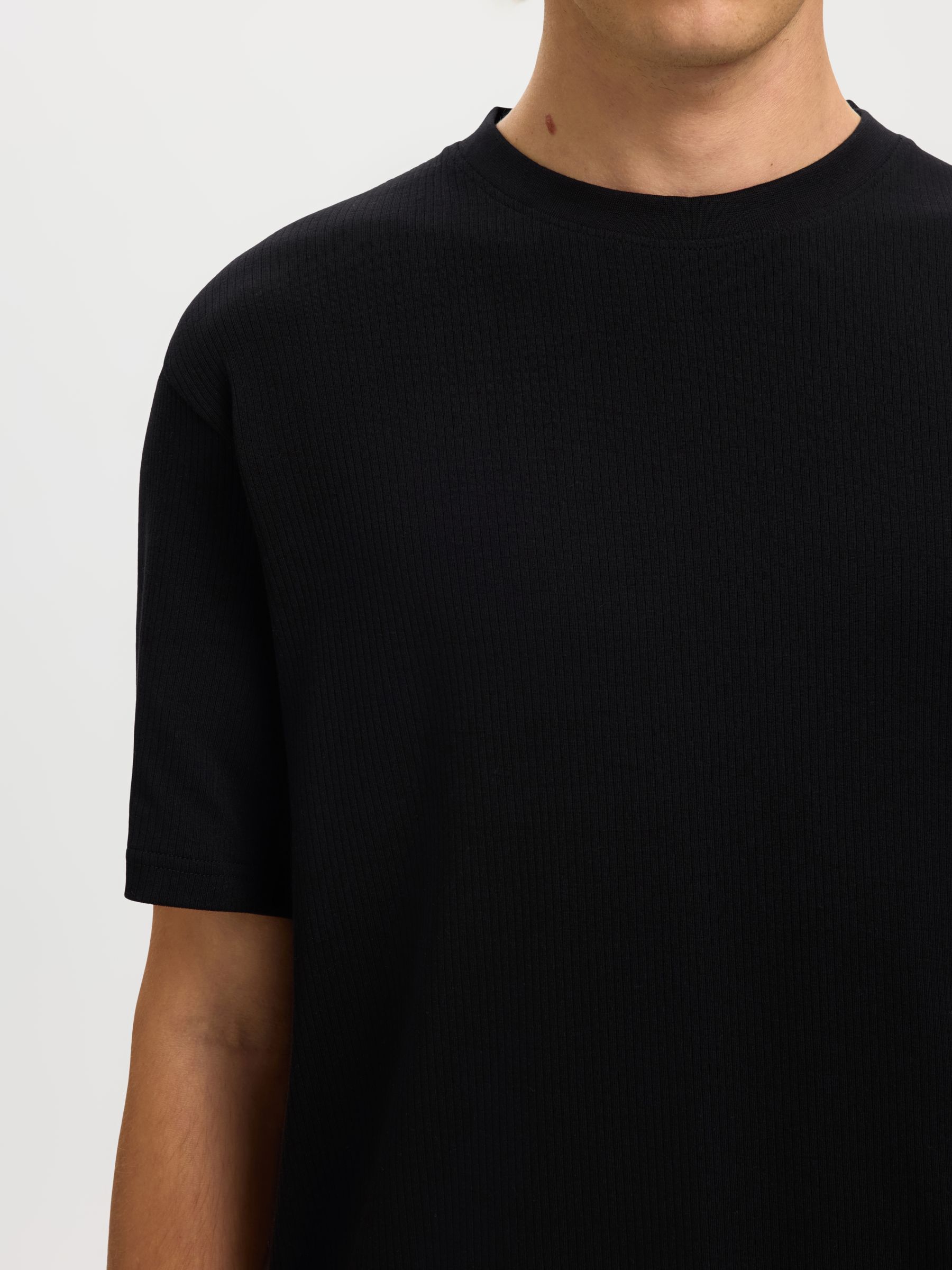 COTON CÔTELÉ T-SHIRT, Black, highres