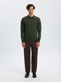 STRICK LANGARM-POLOSHIRT, Forest Night, highres