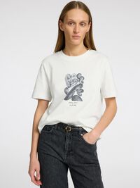 PRINTED BOXY FIT T-SHIRT, Snow White, highres