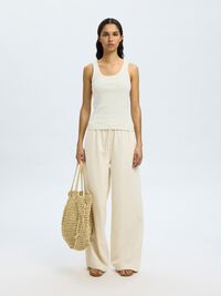 RIBBED COTTON TANK TOP, Snow White, highres