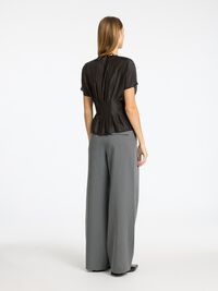 STRUCTURED SHORT SLEEVED TOP, Black, highres