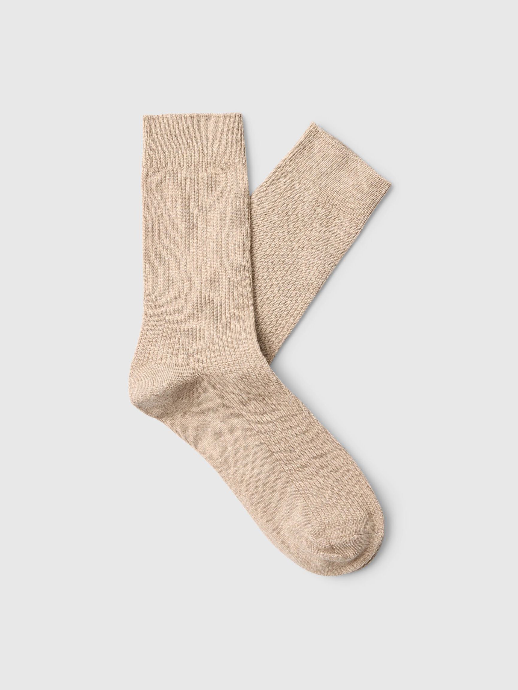 COTTON BLEND SOCKS, Sand, highres