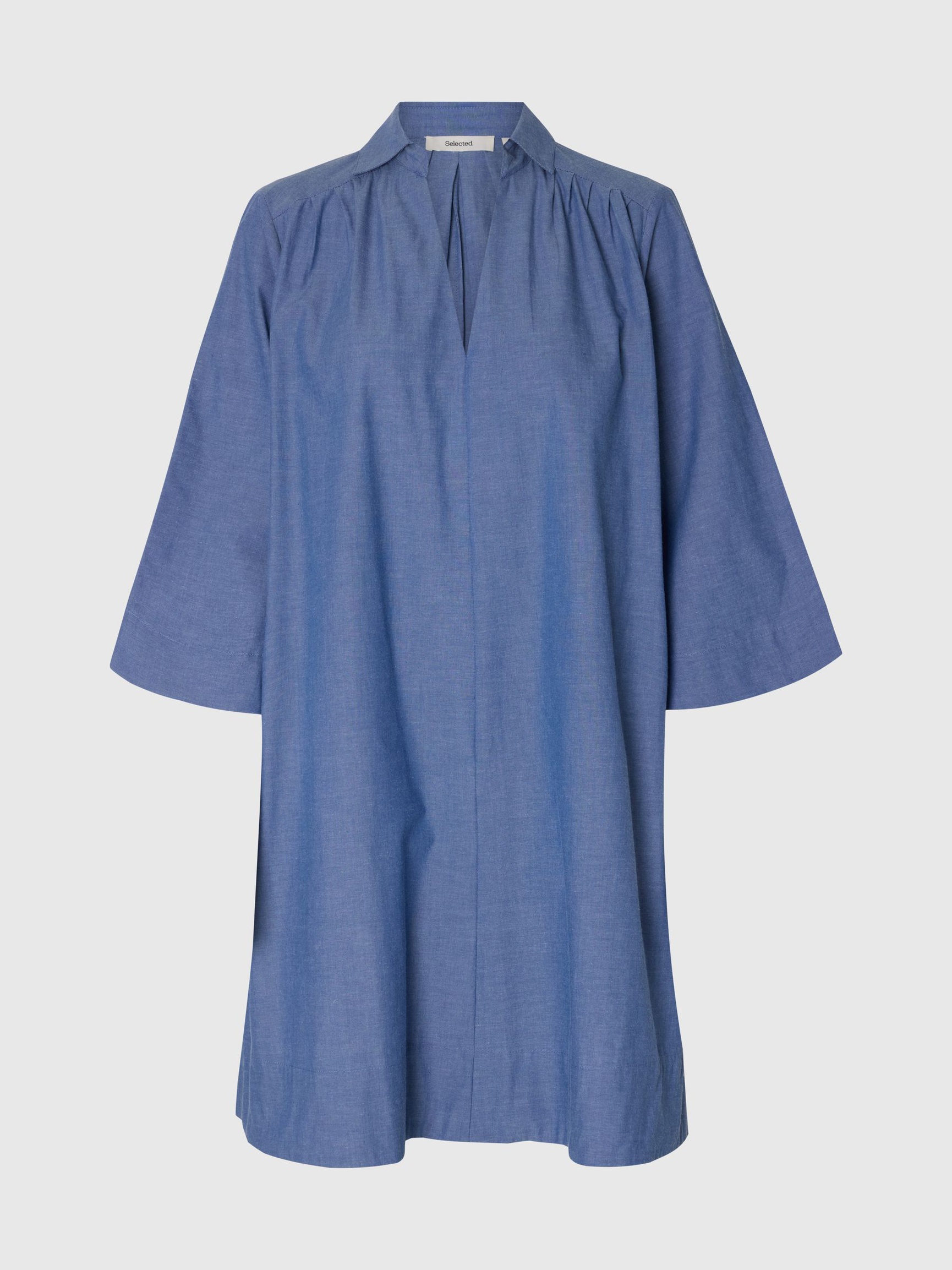 COTTON MINI DRESS, Dark Blue, highres