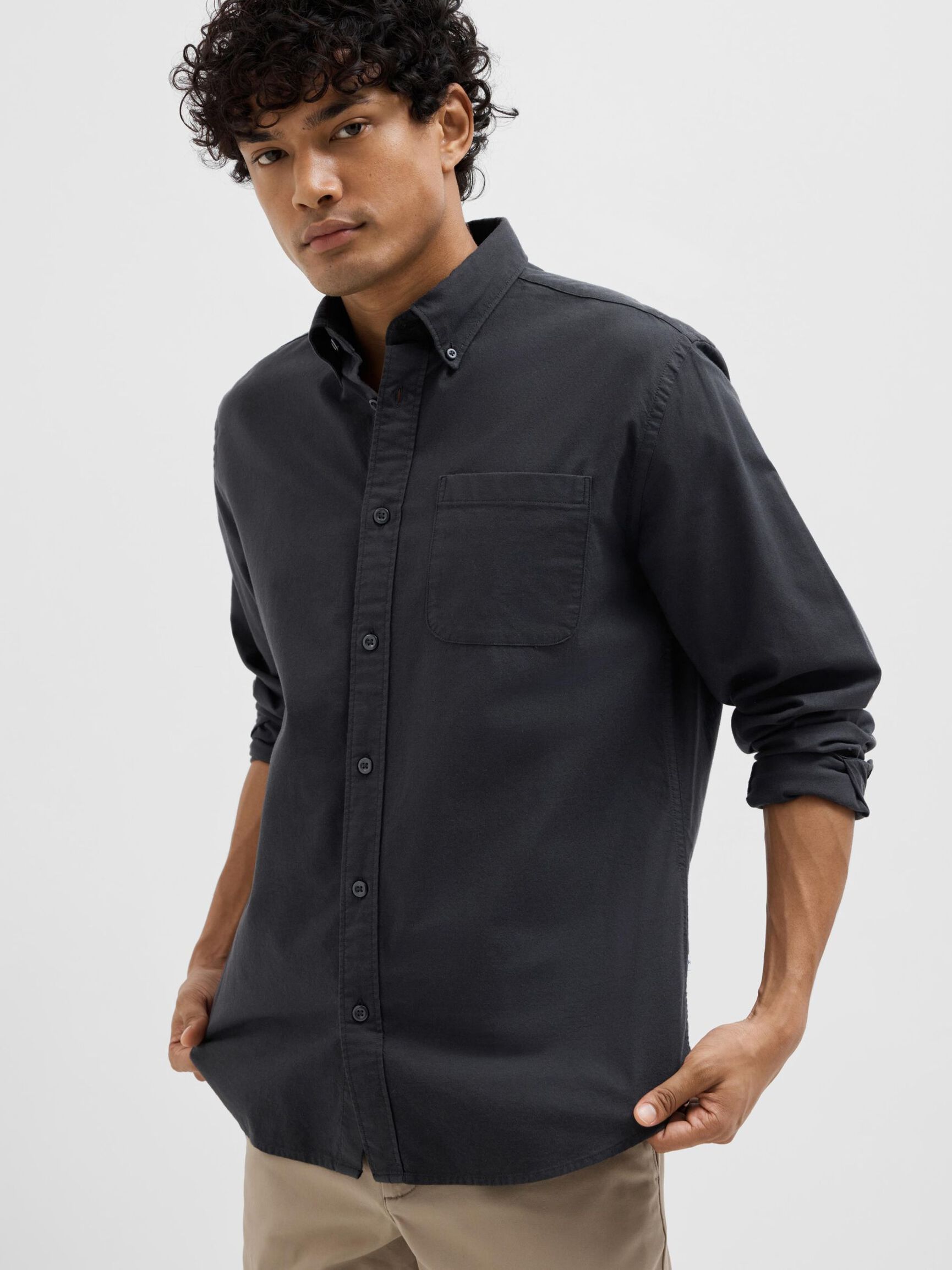 OXFORD HEMD, Black, highres