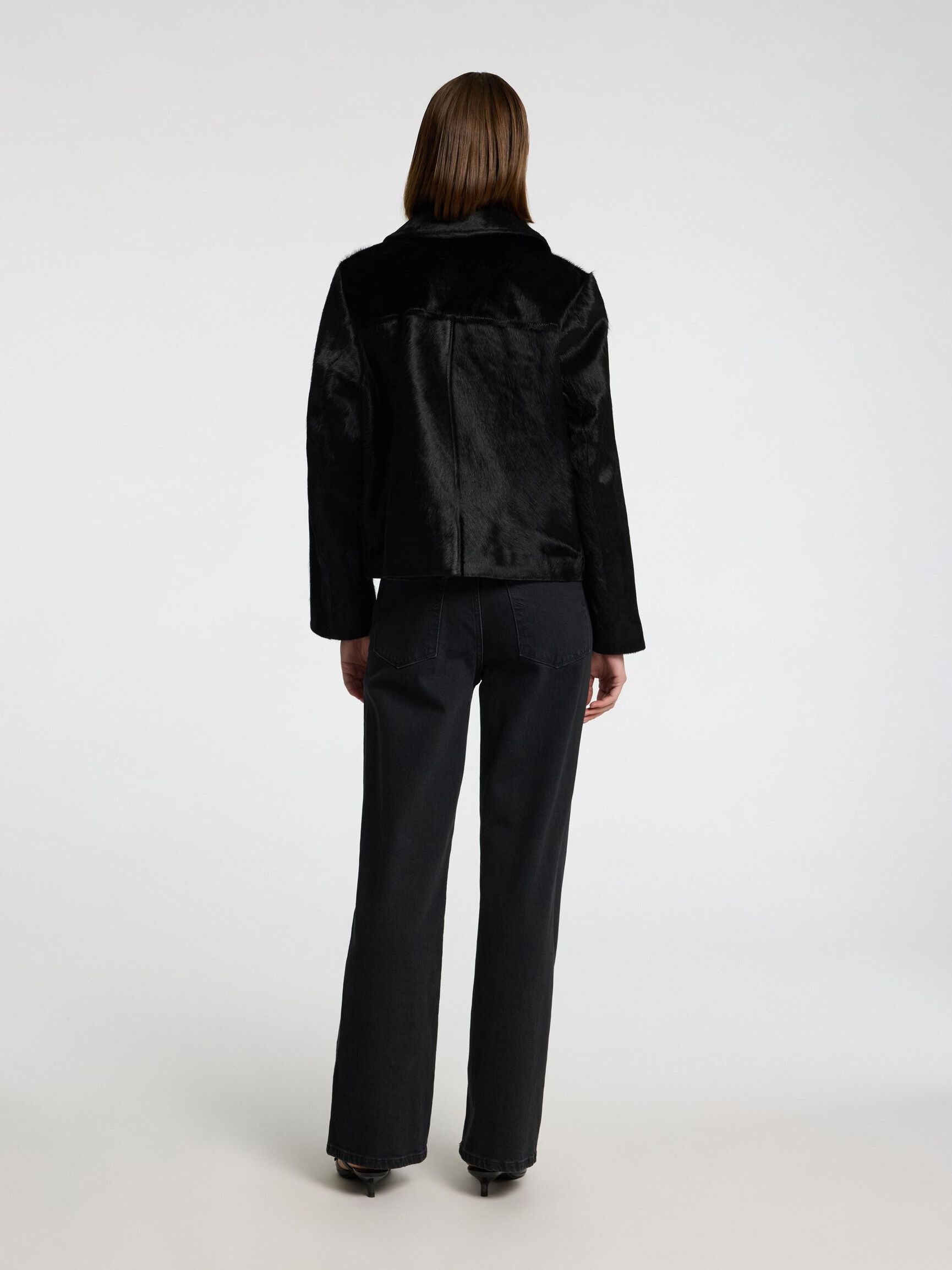 100% RINDSLEDER JACKE, Black, highres