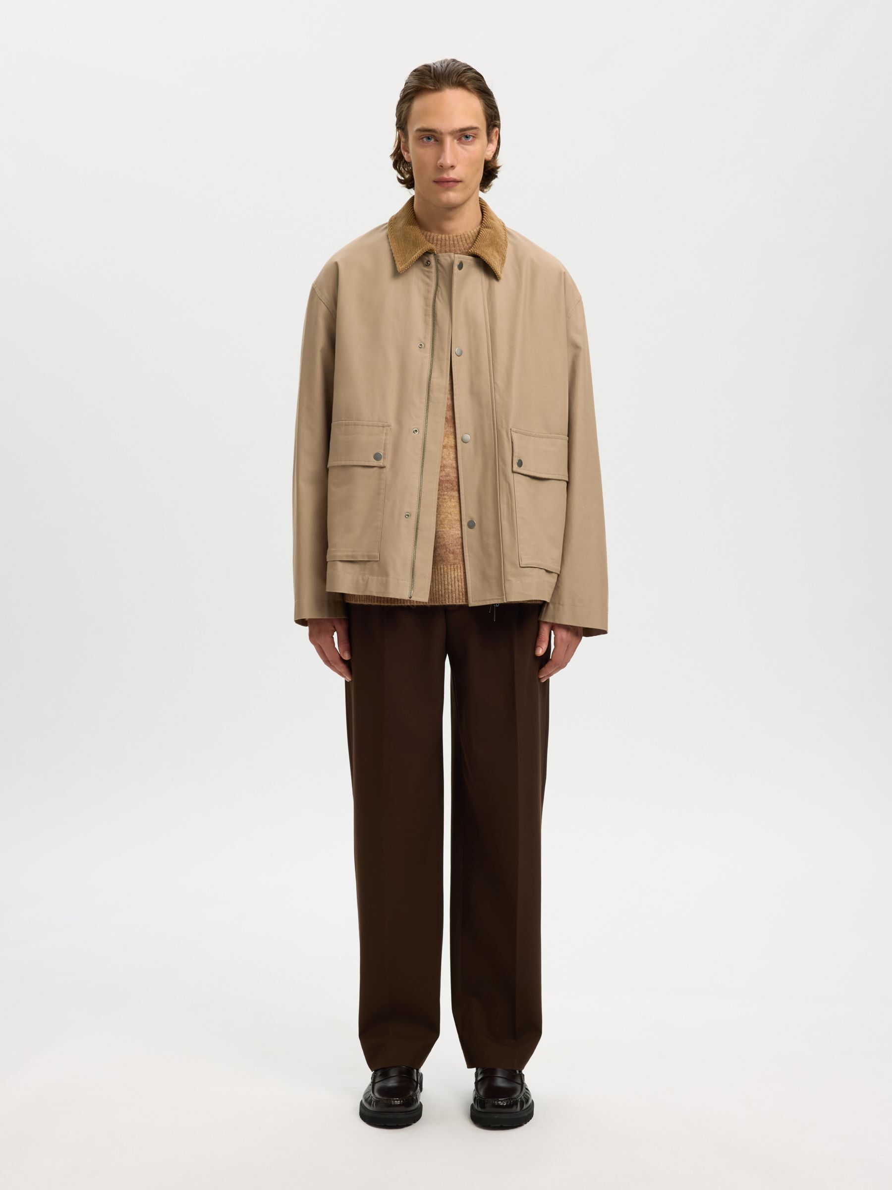 RELAXED FIT KNITTED PULLOVER, Chocolate Chip, highres