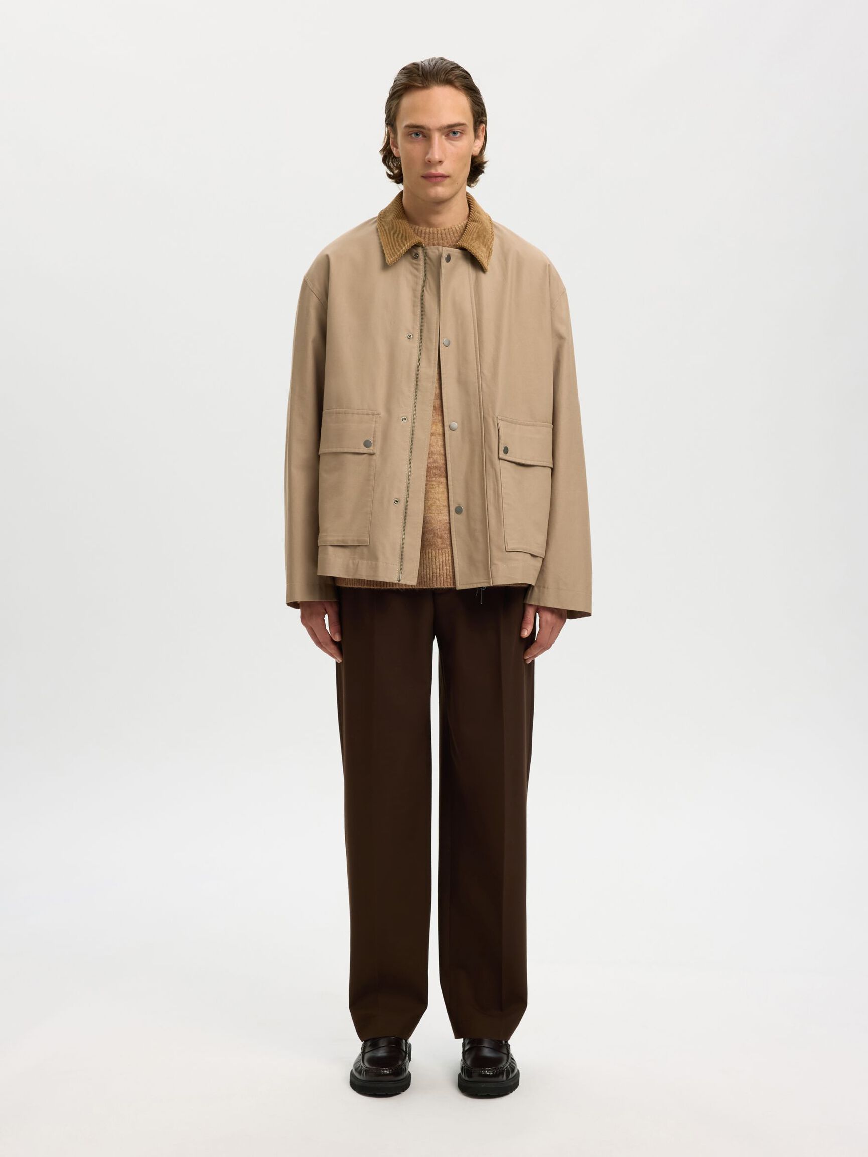 RELAXED FIT KNITTED PULLOVER, Chocolate Chip, highres