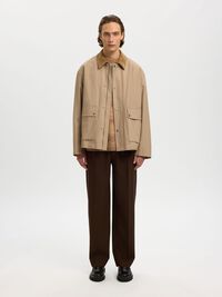 RELAXED FIT KNITTED PULLOVER, Chocolate Chip, highres