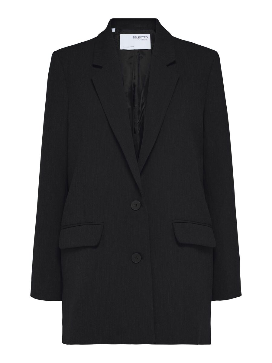 Selected LANGER RELAXED FIT EINREIHIGER BLAZER, Black, highres - 16091541_Black_001.jpg
