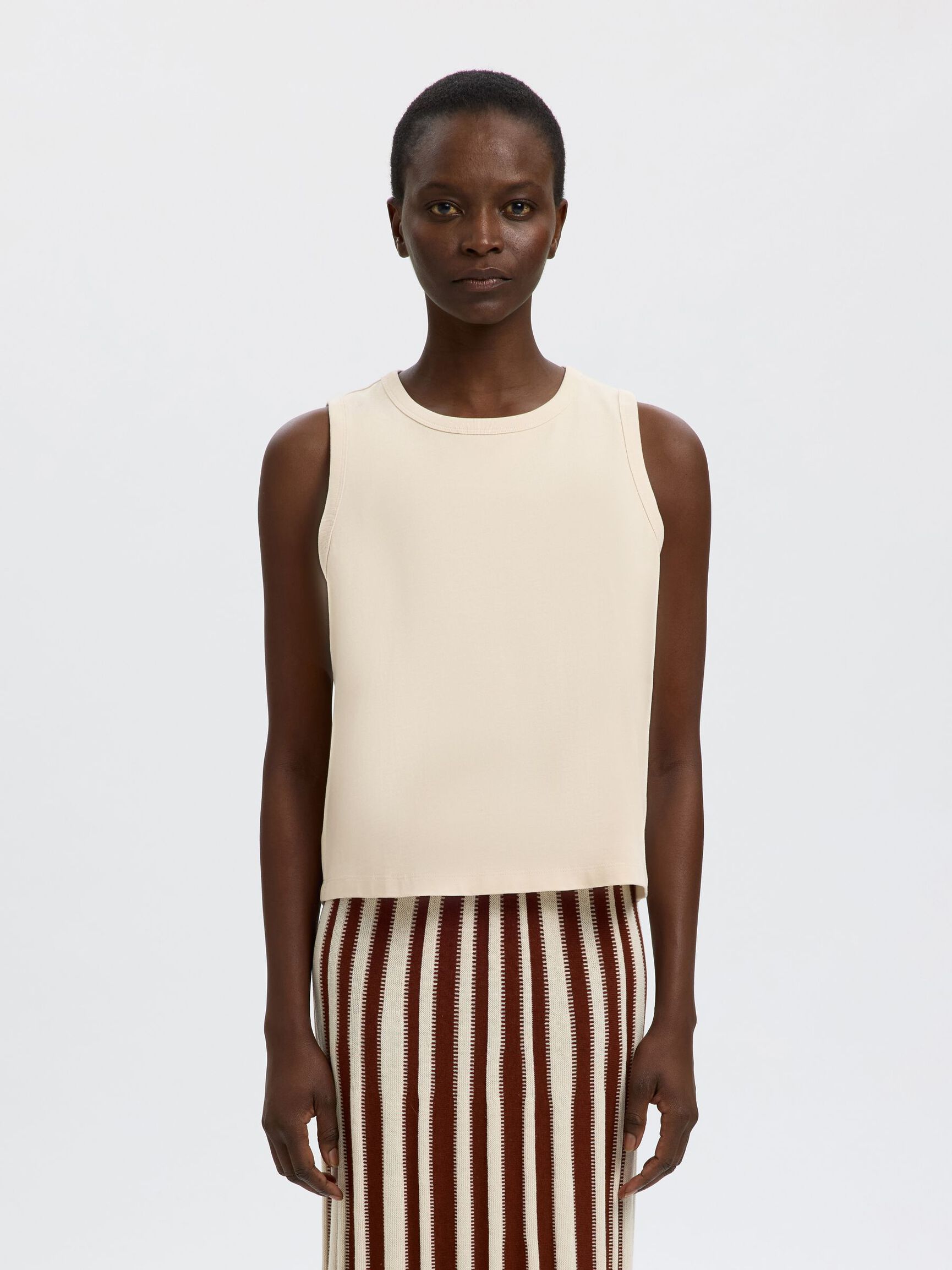 100% COTTON TANK TOP, Birch, highres